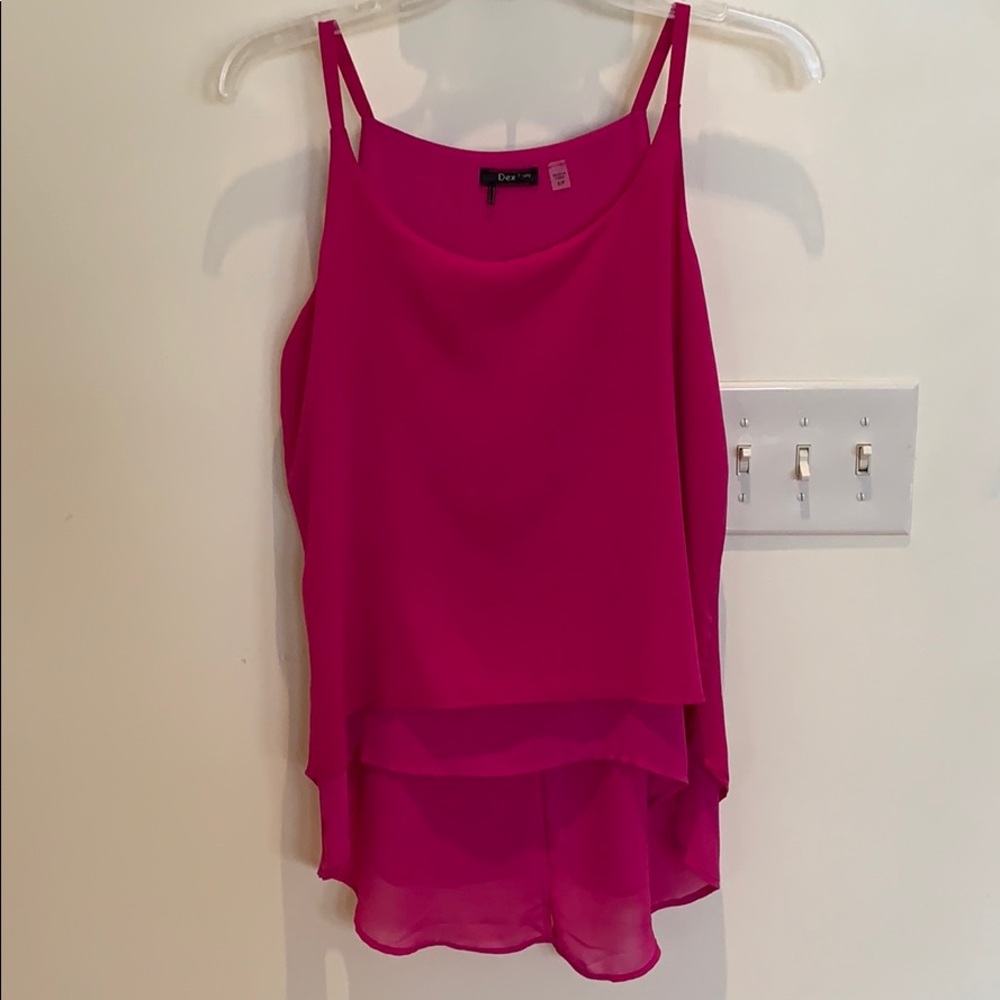 Dex hot pink cami with open back